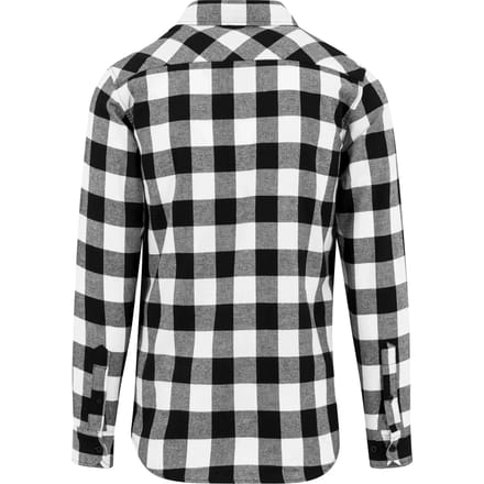 Build your Brand Checked Flannel Shirt BY031 - Black-White - S