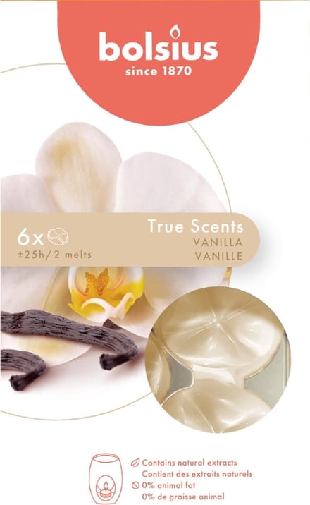 Bolsius - True Scents - Wax melts - 6 stuks per verpakking - Vanille