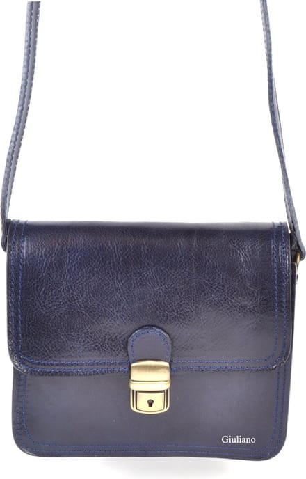 Giuliano klassieke schoudertas Amélie - Blauw - Dames - Made in Italy