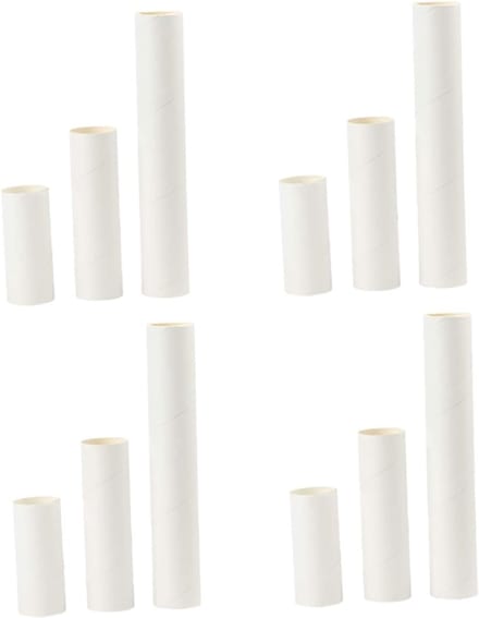 Kartonnen Kokers - Papieren Rollen - Kunst Opslag - Duurzaam Kraftpapier - 20 cm Lengte - Wit