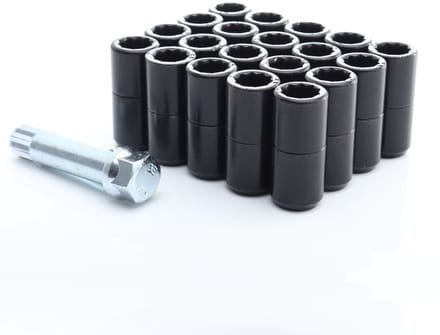 Conische wielmoeren - M14x1,5 - 45mm - Zwart - Set van 20 plus sleutel