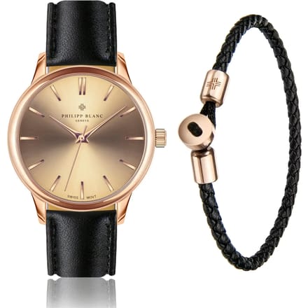 Horloge en leren band Philipp Blanc Lugano