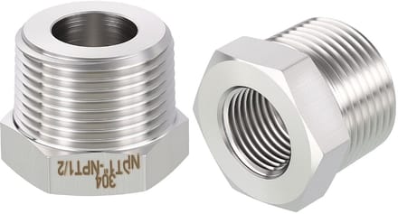 Dailygoods - 2 Stuks RVS Mannelijk naar Vrouwelijk Adapter 1" naar 1/2"