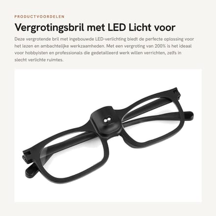 Dailygoods - Vergrotingsbril met LED Licht voor Dichtbij Werkzaamheden