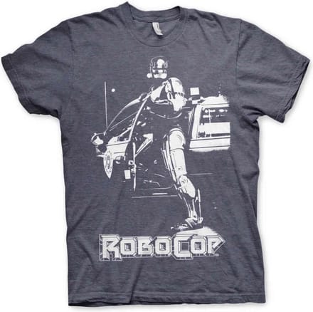 Robocop Heren Tshirt -XL- Poster Blauw