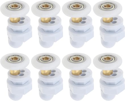 Douchedeurrollen Set - Vervangende Lopers - Soepel Openen - Ultrastil Werking - 25mm Diameter - Wit
