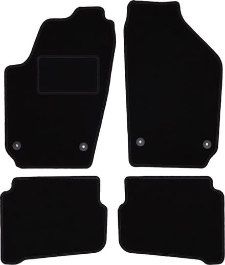 Zwarte veloursmatten voor: Volkswagen Polo IV 9N hatchback (2001-2009)