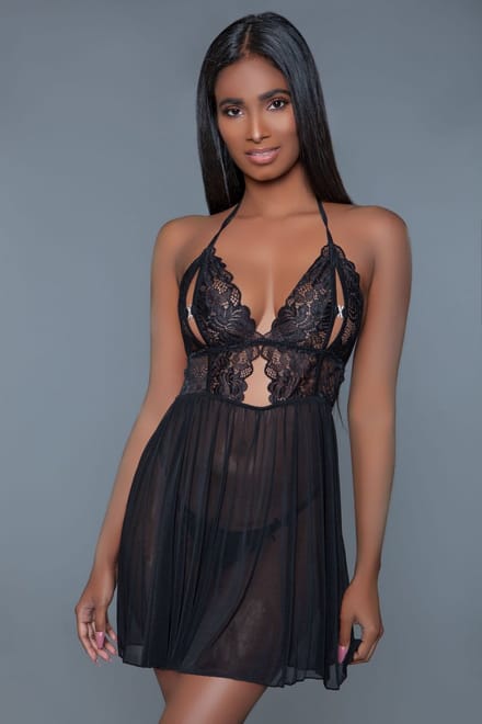 Be Wicked - Cosette - Babydoll - Zwart L