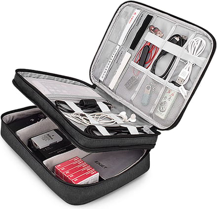 Kabel organiser opbergtas - Luxe organizer voor kabels en accessoires - zwart