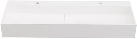 Vente-unique Zwevend wastafelblad solid surface - Wit - L120 x B40 x H15 cm - YAMDROK