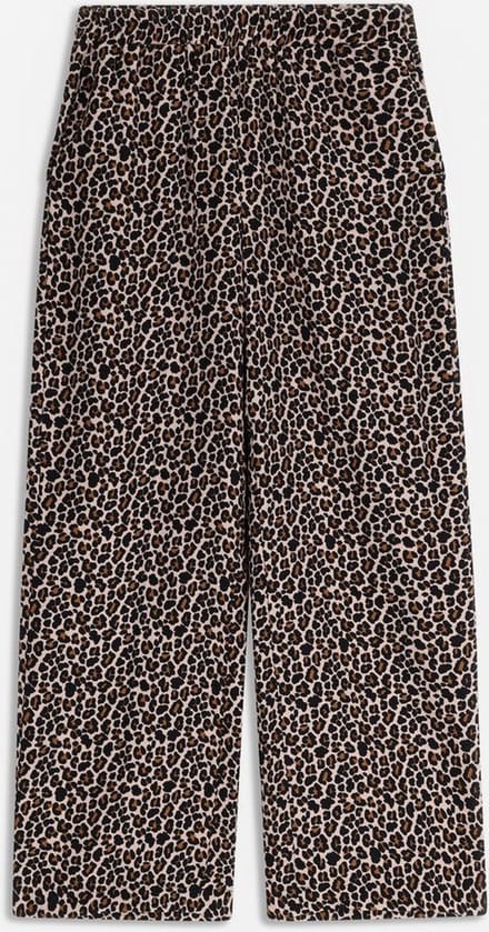 Sissy-Boy - Bruine high waist wide leg broek met leopard print