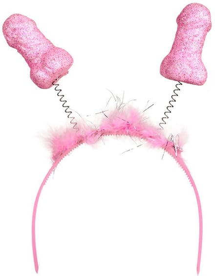 Diadeem met piemeltjes glitter pink