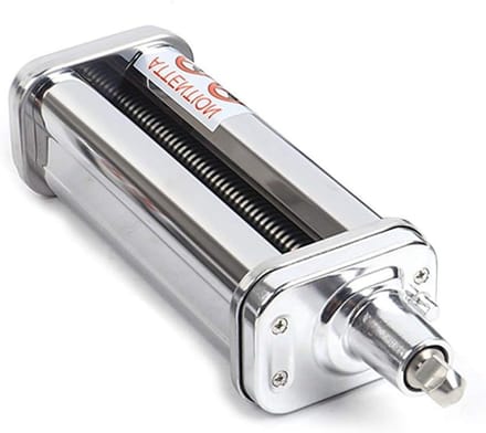 Pastamaker Accessoire - Deegroller Keukenmachine - Verse Pasta Maken - 8 Dikte Instellingen - 14 cm Breed - Zilver