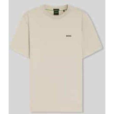 t-shirt Boss Green tee stretch beige logo