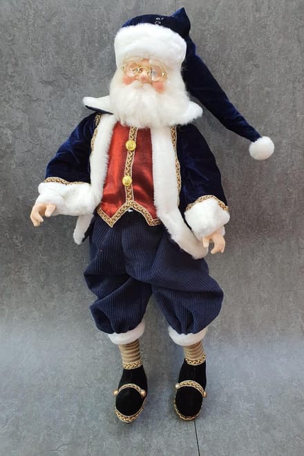 House of seasons Kerstman blauwe de luxe H 67,5cm