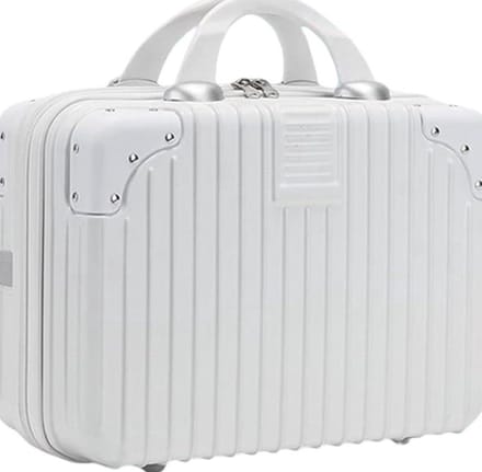 Make-up Travel Case Hard Shell Vanity Cases Draagbare Waterdichte ABS Cosmetische Case - Elastische Band - Ritssluiting - Handbagage - Vrouwen Meisje - Wit