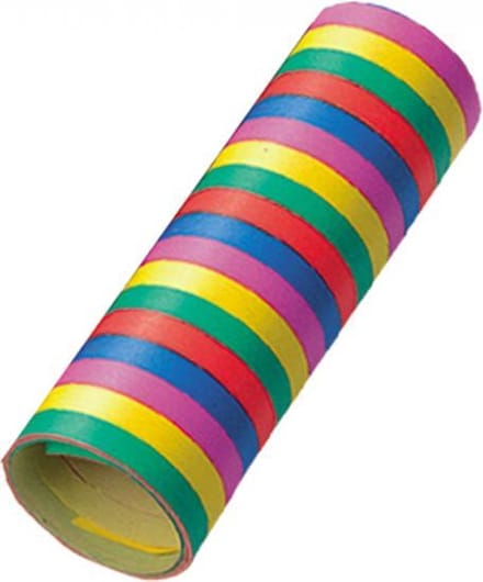 Serpentine 10 rollen div kleuren, 4 meter per rol, Brandvertragend ,Carnaval, Feest