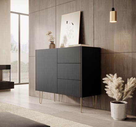 Meubella - Dressoir Hacienda - Zwart - 97 cm