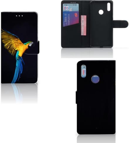 Huawei Y7 (2019) Telefoonhoesje met Pasjes Papegaai