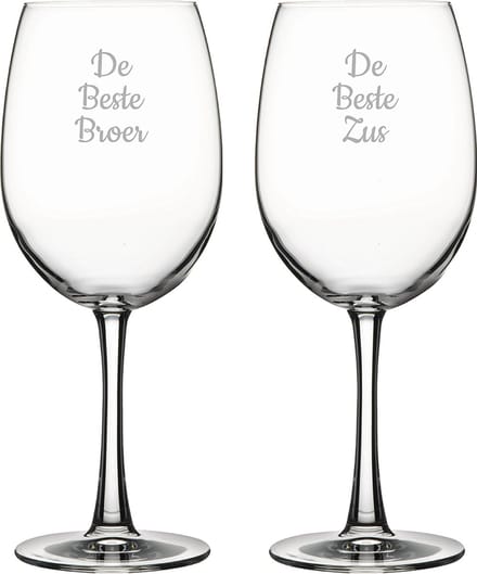 Gegraveerde Rode wijnglas 58cl De Beste Broer- De Beste Zus