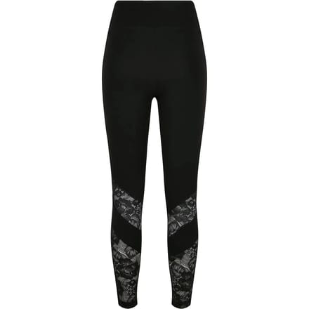 Urban Classics - Highwaist Lace Inset Legging - S - Zwart