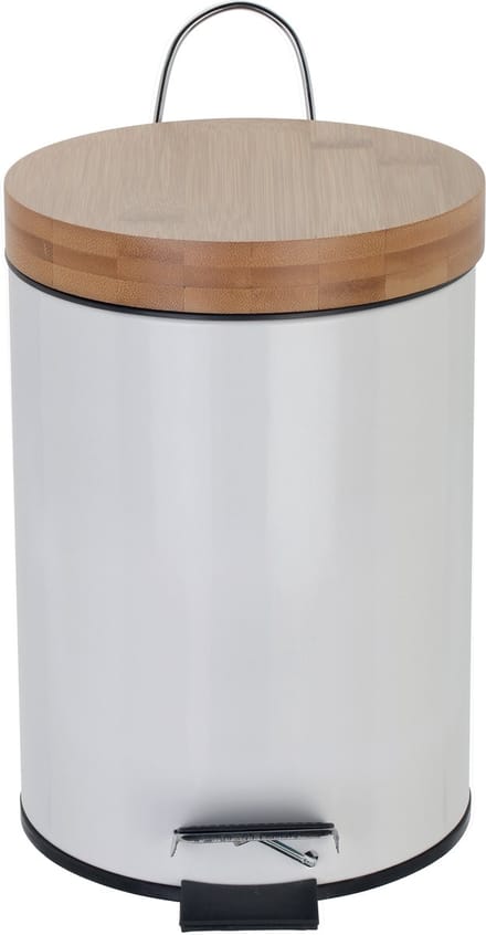 MSV Pedaalemmer 3L - AZA - Prullenbak Badkamer - Hout - Wit