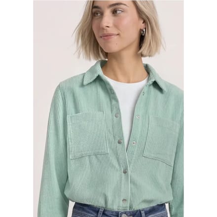 Corduroy overhemd met lange mouwen en knopen