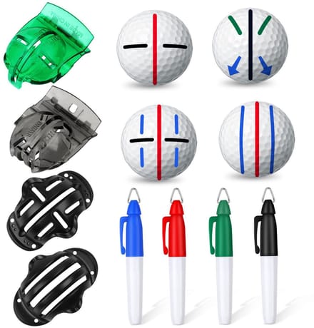Somstyle 8-Delige Golf Accessoires Set - Golfballen Marker Stift - Golfbal Lijn Markeerder - Multicolor