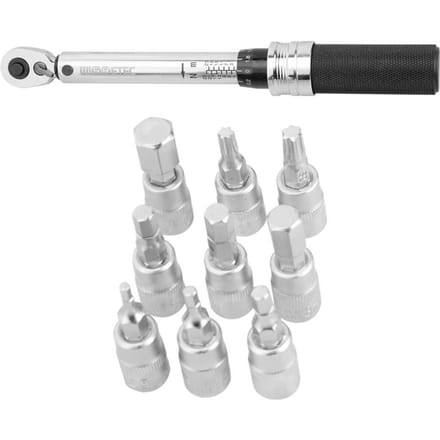 1/4 DR 1-25Nm Mini Verstelbare Fiets Momentsleutel Set Fiets Reparatie Gereedschap Kit Ratel Mechanisch white