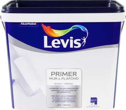 Levis - Primer Mur & Plafond - Wit - 5 L