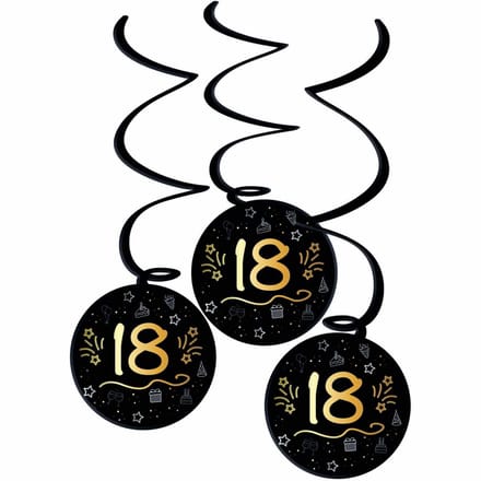 Folat - Shining glam swirls 18 jaar - 3 stuks