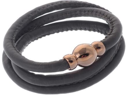 Behave - Wikkelarmband grijs - Roségoudkleur sluiting - Modern stijl