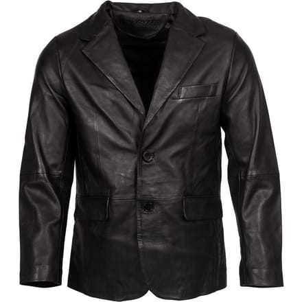 Blazer van zacht lamsleer met 2 knopen
