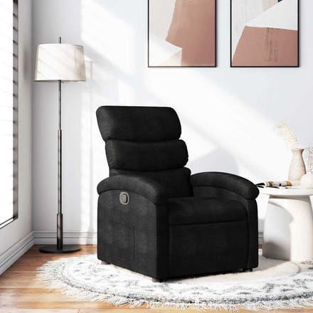 vidaXL - Fauteuil - verstelbaar - stof - zwart