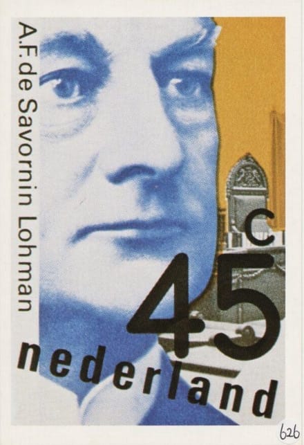 Briefkaart met afbeelding Jhr. Mr. A.F. de Savornin Lohman postzegel