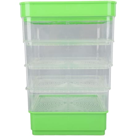 Stapelbare Kiemset 4 Lagen Ruimtebesparend Multifunctioneel Microgroente Kweekbak voor Taugé Microgreens Type 1 white