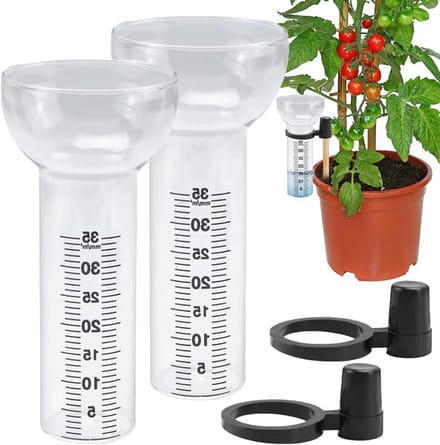 Regenmeter Glas - Regenmeter Set - Tuinieren - Splinterbestendig - 19 x 19 x 9 cm - Helder