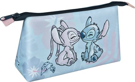 Stitch etui – pastelblauw/paars – met Angel – 22,5 x 17,5 cm