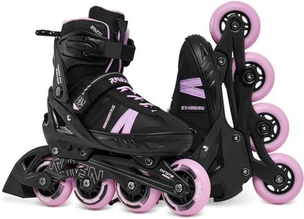 RAVEN Profession PLUS Verstelbare Skeelers 38-42 Zwart/Lila Speed Lacing