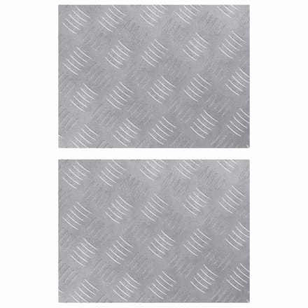 vidaXL - Trapmatten - 2 - st - 40 - x - 30 - cm - Zilver - Aluminium - Rechthoekig