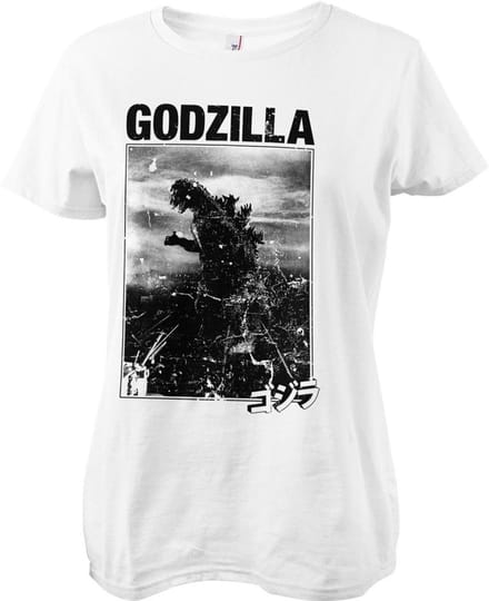Godzilla Vintage Girly T-shirt voor dames, witite