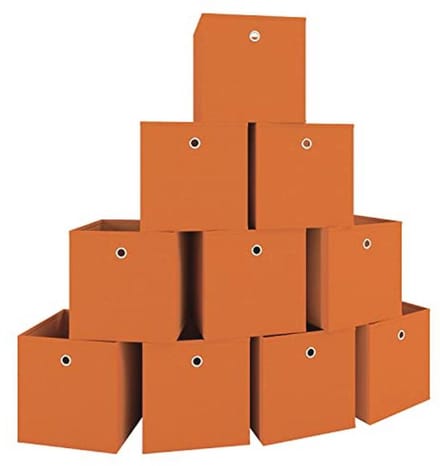 Set van 10 Vouwdozen - Opbergdozen in Oranje - 28 x 27 x 27 cm