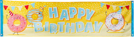 Boland - Polyester banner Donut 'Happy Birthday' - Pastel - Pastel