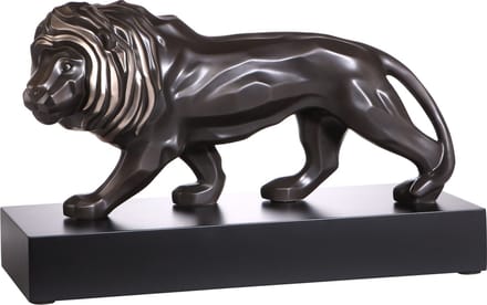 Goebel - Studio 8 | Decoratief beeld / figuur Leeuw | Porselein - 43cm - Limited Edition - met platina