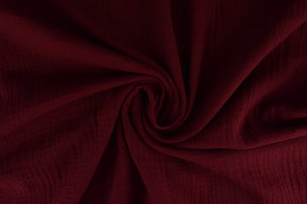 10 meter double gauze - Bordeaux rood - 100% katoen