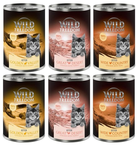 6x400g Kitten Mixpakket (3 Smaken) Wild Freedom Kattenvoer