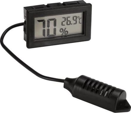 Velleman Digitale inbouw thermometer/hygrometer, groot display, abs-behuizing, meetbereik -50 °C tot 70 °C, vochtigheid 10-99 %