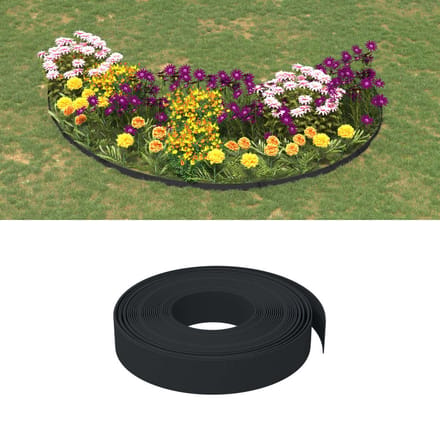 vidaXL - Tuinranden - 4 - st - 10 - m - 10 - cm - polyetheen - zwart