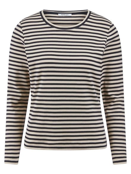 Shirt ronde hals en lange mouwen Van Peter Hahn beige