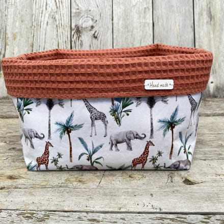 Commodemandje - Jungle dieren - Terracotta - Wafelstof